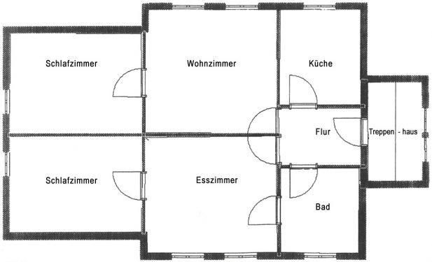 die Raumaufteilung der Ferienwohnung im 1. Stockwerk