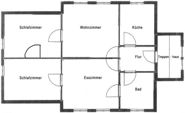 die Raumaufteilung der Ferienwohnung im 2. Stockwerk